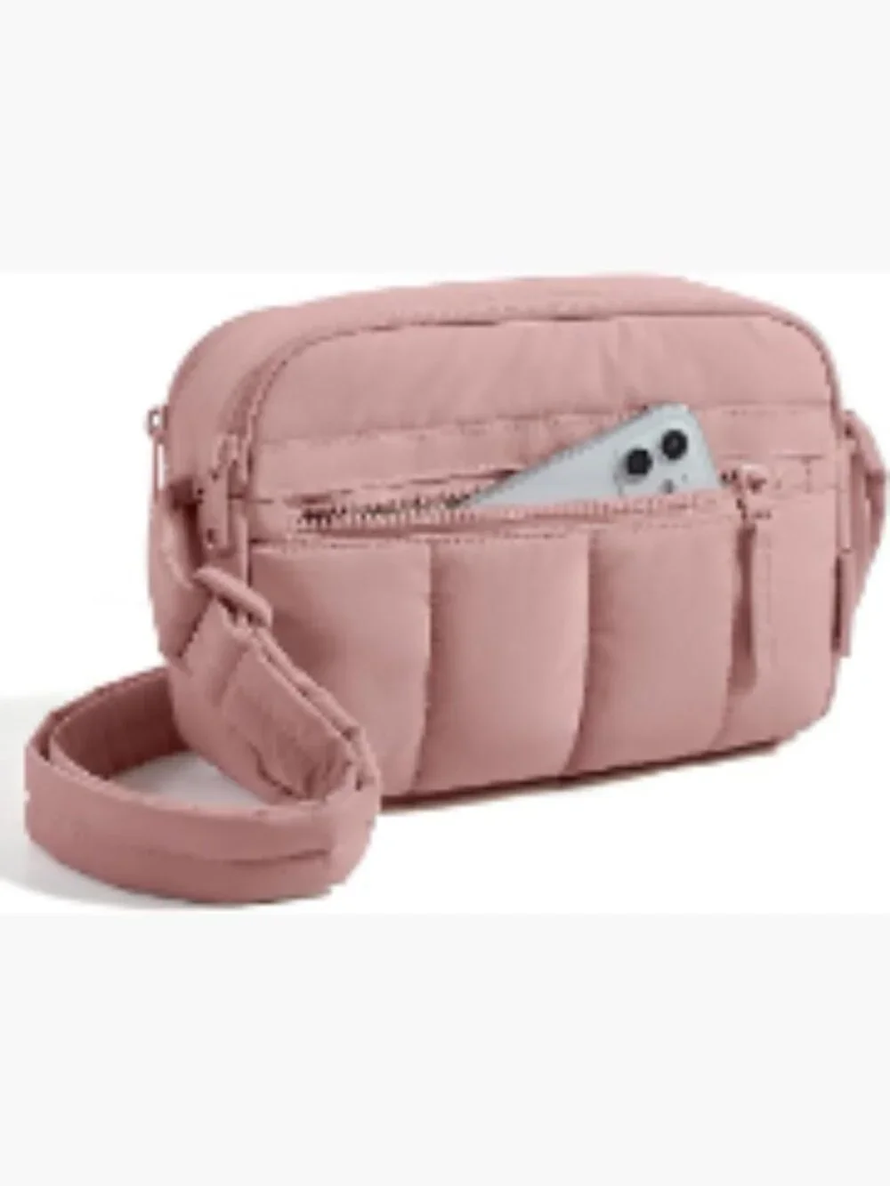 Quilted Puffy Nylon Crossbody Bag with RFID Blocking, Adjustable Strap, Travel